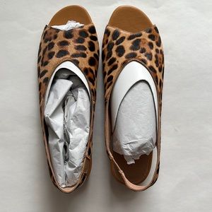 Madewell Peep-Toe Calf Hair Slingback Flats